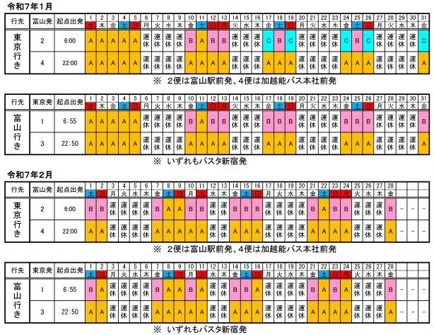 バス - 高速バス - 東京線 | 富山地方鉄道株式会社